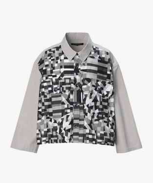 PATCHWORK PRINT BROAD WIDE SHIRT