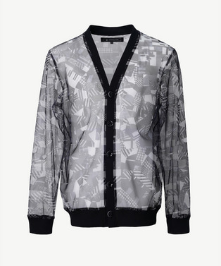 PATCHWORK PRINT TULLE CARDIGAN