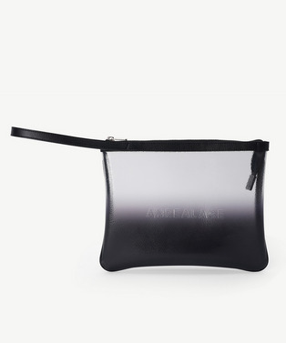 GRADATION PRINT EMBOSS PVC CLUTCH BAG