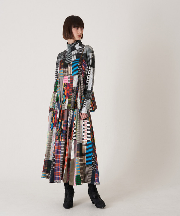 PATCHWORK PRINT HIGH NECK CUTSEW 詳細画像 COLORFUL 7