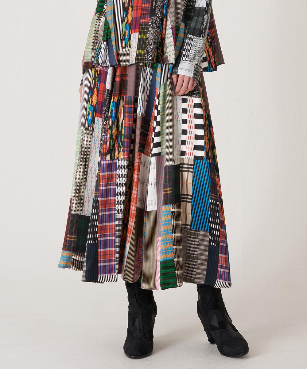 PATCHWORK PRINT SKIRT｜ANREALAGE OFFICIAL ONLINE SHOP 