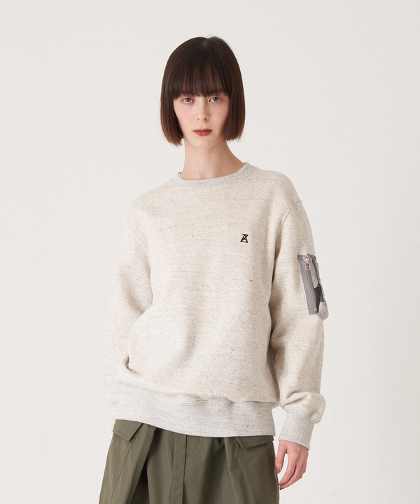 PATCHWORK SLEEVE POCKET SWEATSHIRT 詳細画像 KHAKI 11