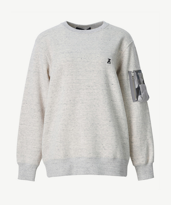 PATCHWORK SLEEVE POCKET SWEATSHIRT 詳細画像 KHAKI 7