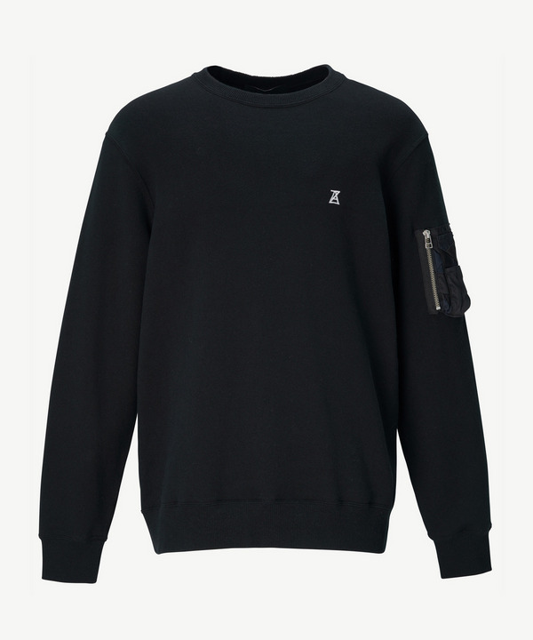 PATCHWORK SLEEVE POCKET SWEATSHIRT 詳細画像 KHAKI 9