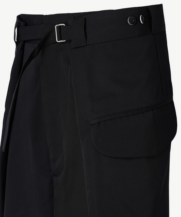 WRAP WOOL SLACKS 詳細画像 BLACK 4
