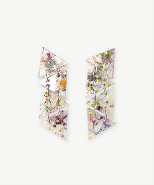 FLOWER POLYGON EARRINGS