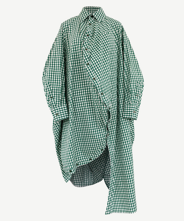 BALL SHIRT ONE PIECE(CHECK) 詳細画像 GREEN 1