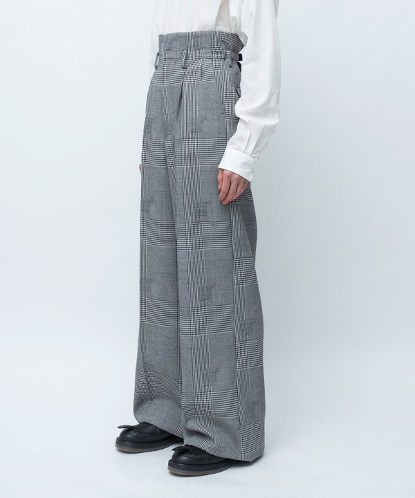 PILOT WIDE SLACKS RANDAM GLEN CHECK 詳細画像 GRAY 2