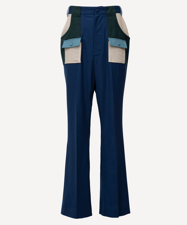CRAZY PATTERNS BELL BOTTOM PANTS 詳細画像 BLUE 6