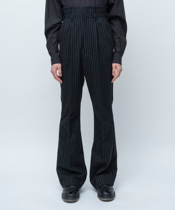 PILOT BELL BOTTOM SLACKS CHALK STRIPE 詳細画像 BLACK 1