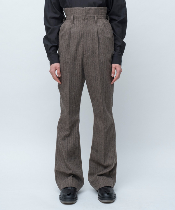 PILOT BELL BOTTOM SLACKS CHALK STRIPE 詳細画像 BLACK 2