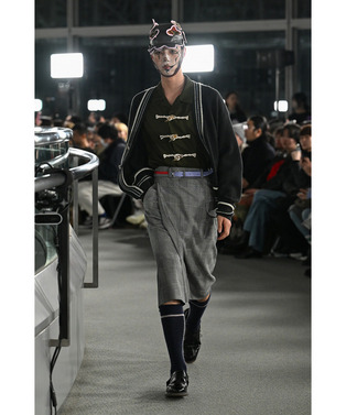 WRAP ASYMMETRY SHORTS RANDAM GLEN CHECK 詳細画像