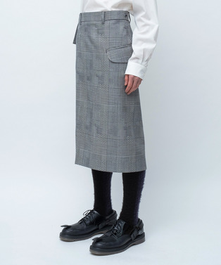 WRAP ASYMMETRY SHORTS RANDAM GLEN CHECK 詳細画像