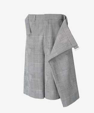 WRAP ASYMMETRY SHORTS RANDAM GLEN CHECK 詳細画像