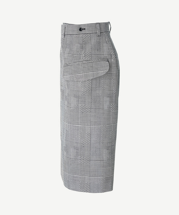 WRAP ASYMMETRY SHORTS RANDAM GLEN CHECK 詳細画像 NAVY 7