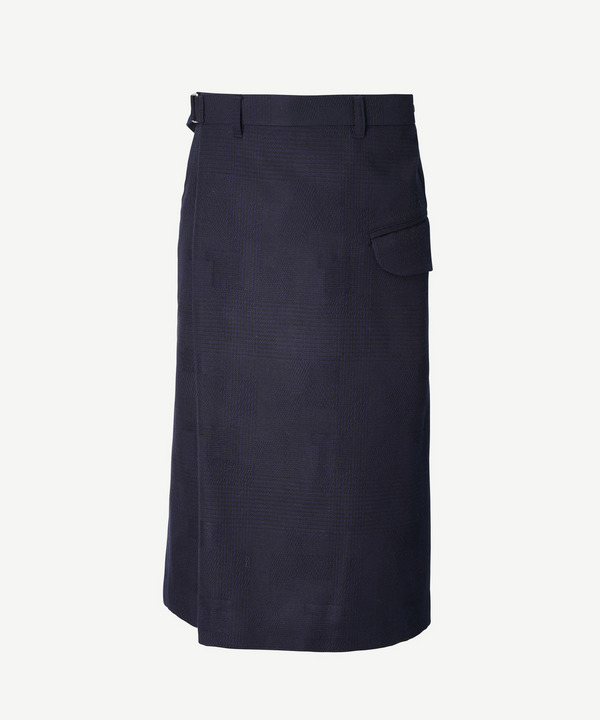 WRAP ASYMMETRY SHORTS RANDAM GLEN CHECK 詳細画像 GRAY 10