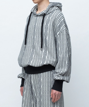 ROPE KNITTING JACQUARD SWEAT HOODIE 詳細画像