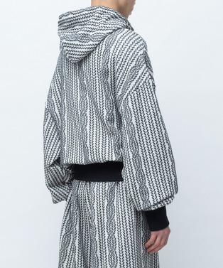 ROPE KNITTING JACQUARD SWEAT HOODIE 詳細画像
