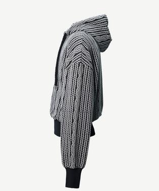 ROPE KNITTING JACQUARD SWEAT HOODIE 詳細画像