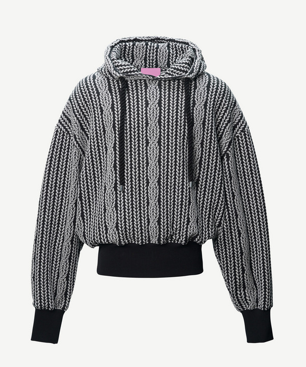 ROPE KNITTING JACQUARD SWEAT HOODIE 詳細画像 WHITE 6