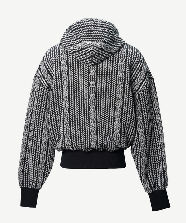 ROPE KNITTING JACQUARD SWEAT HOODIE 詳細画像 BLACK 7