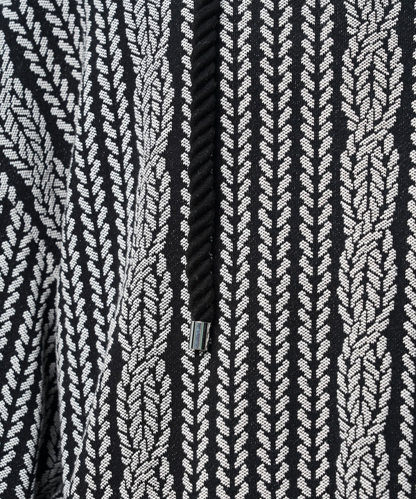 ROPE KNITTING JACQUARD SWEAT HOODIE 詳細画像 BLACK 8