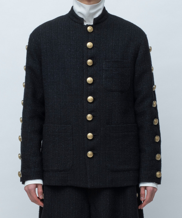 MAO-COLLAR BUTTON JACKET 詳細画像 BLACK 1