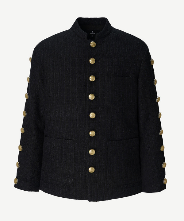 MAO-COLLAR BUTTON JACKET 詳細画像 BLACK 5