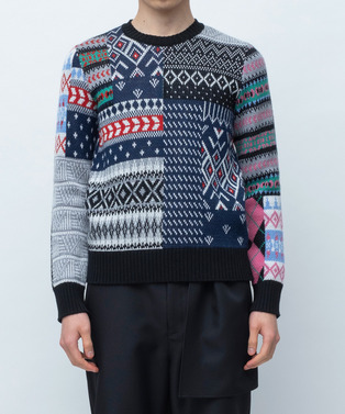 KNIT PATCHWORK JACQUARD PULLOVER 詳細画像