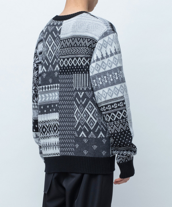 KNIT PATCHWORK JACQUARD PULLOVER 詳細画像 COLORFUL 4
