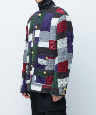 HARUKAHARU PATCHWORK KNIT JACKET 詳細画像