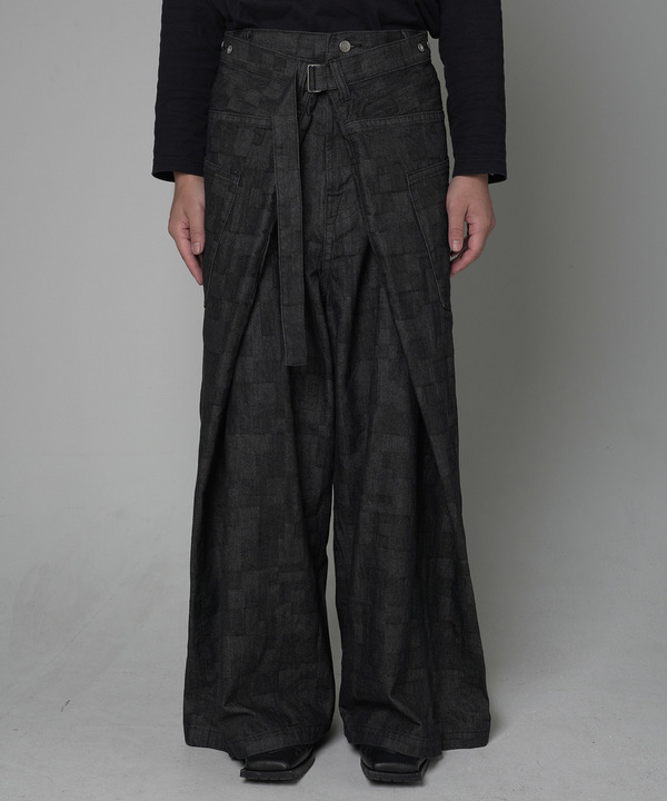 WRAP AZ DENIM WIDE PANTS 詳細画像 BLACK 1