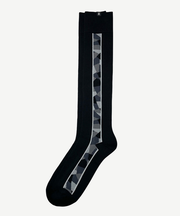 PATCHWORK LINE LONG SOCKS 詳細画像 MONOCHROME 1