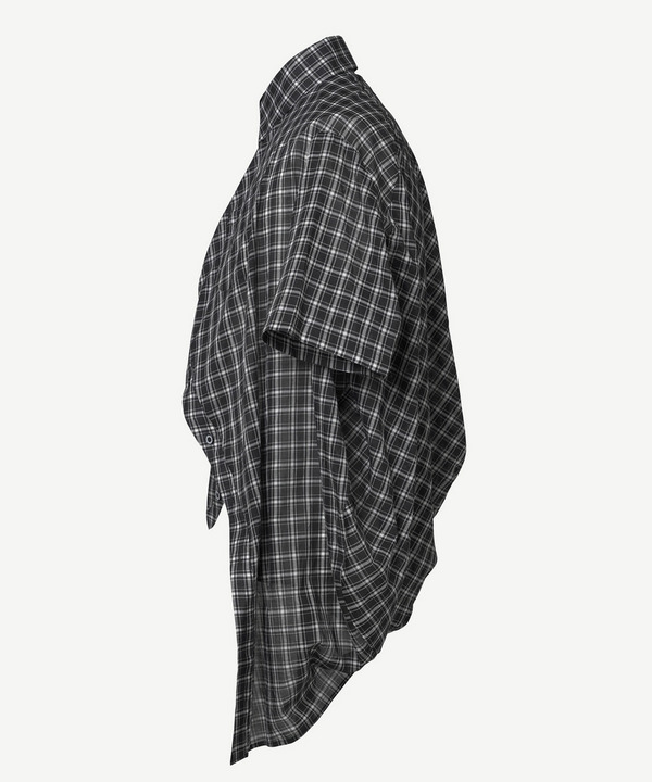 BALL HALF SLEEVE SHIRT(CHECK) 詳細画像 BLACK 2