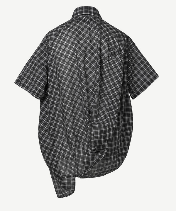 BALL HALF SLEEVE SHIRT(CHECK) 詳細画像 BLACK 3