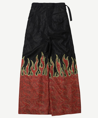 PATCHWORK FIRE LACE WRAP ASYMMETRY PANTS 詳細画像