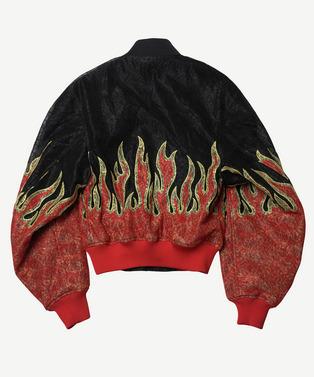 PATCHWORK FIRE LACE BOMBER BLOUSON 詳細画像