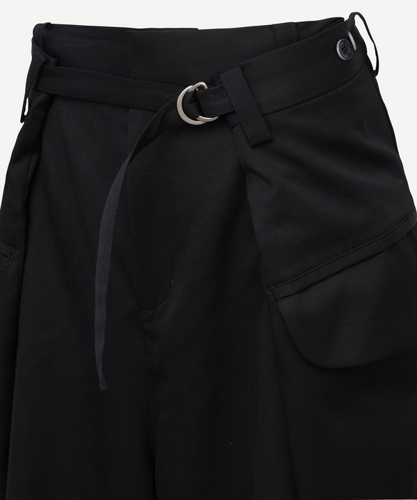 WRAP WOOL SLACKS 詳細画像 BLACK 4