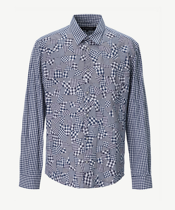 ORDER MADE PATCHWORK SHIRT 詳細画像 NAVY 1