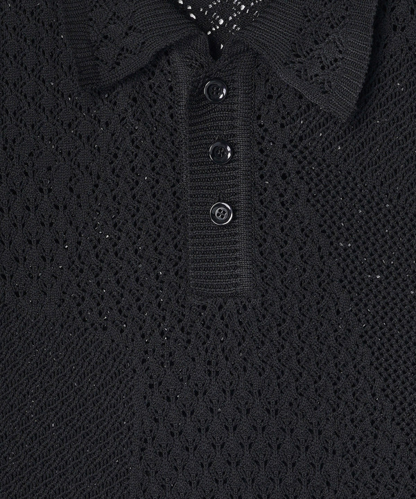 LACE PANEL POLO 詳細画像 BLACK 3
