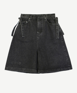 HAND DRAWING CROPPED DENIM PANTS