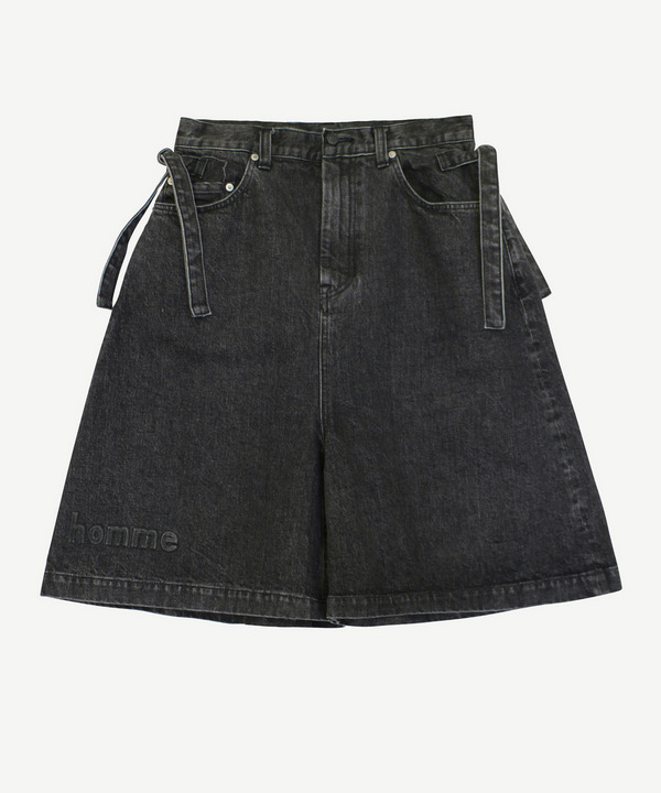 HAND DRAWING CROPPED DENIM PANTS 詳細画像 BLACK 1