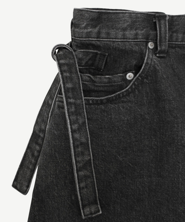 HAND DRAWING CROPPED DENIM PANTS 詳細画像 BLACK 3