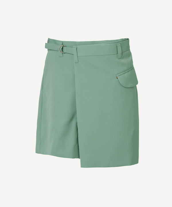 WRAP ASYMMETRY MINI SHORT PANTS 詳細画像 BLUE 1
