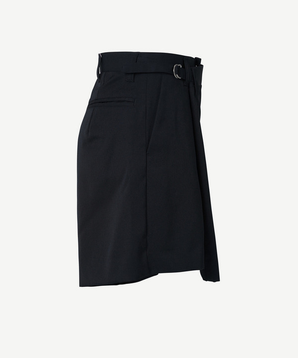 WRAP ASYMMETRY MINI SHORT PANTS 詳細画像 BLACK 2