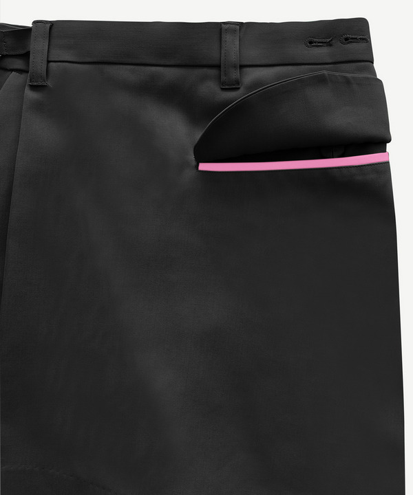 WRAP ASYMMETRY MINI SHORT PANTS 詳細画像 BLACK 4