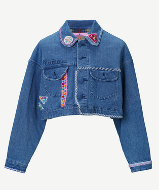 BEADS HAND DRAWING DENIM JACKET