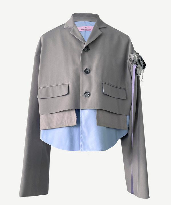 nori enomoto × anrealage homme SHORT LAYER TAILORED JACKET 詳細画像 GRAY 1