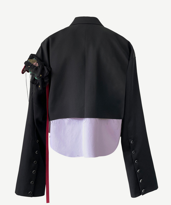 nori enomoto × anrealage homme SHORT LAYER TAILORED JACKET 詳細画像 BLACK 4