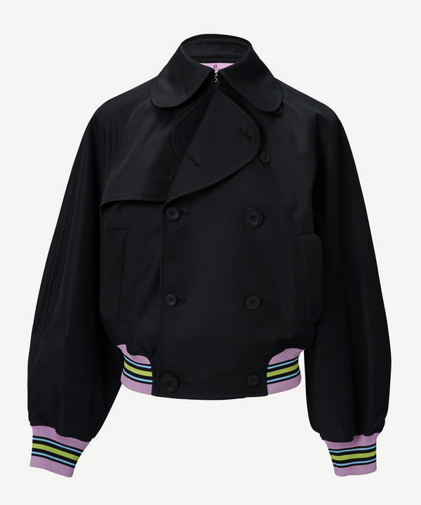 SHORT TRENCH RIB JACKET 詳細画像 BLACK 1